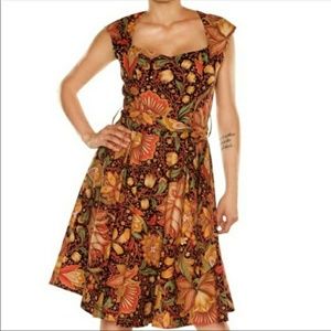 1x EUC Retrolicious Brown Paisley Sleeveless Dress